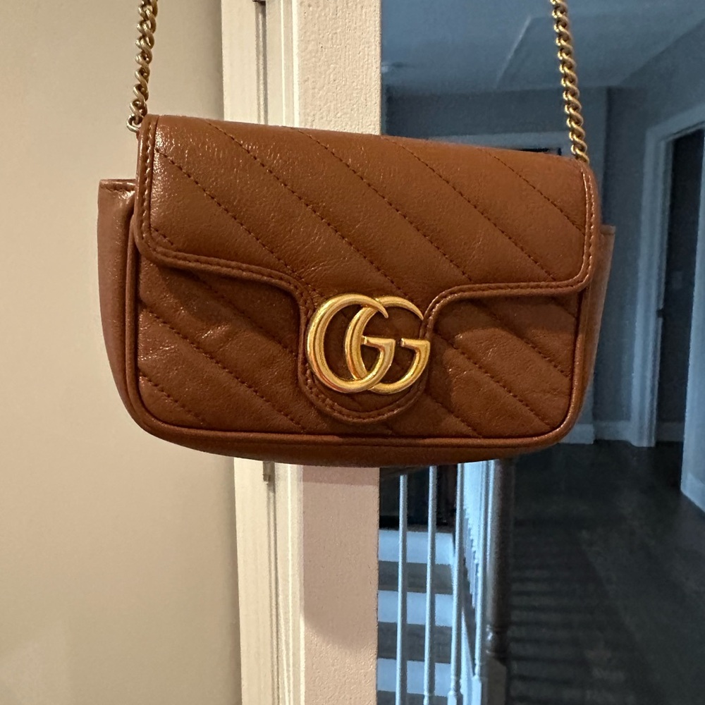 Brown Quilted Leather Crossbody Bag - Picture 2 of 6